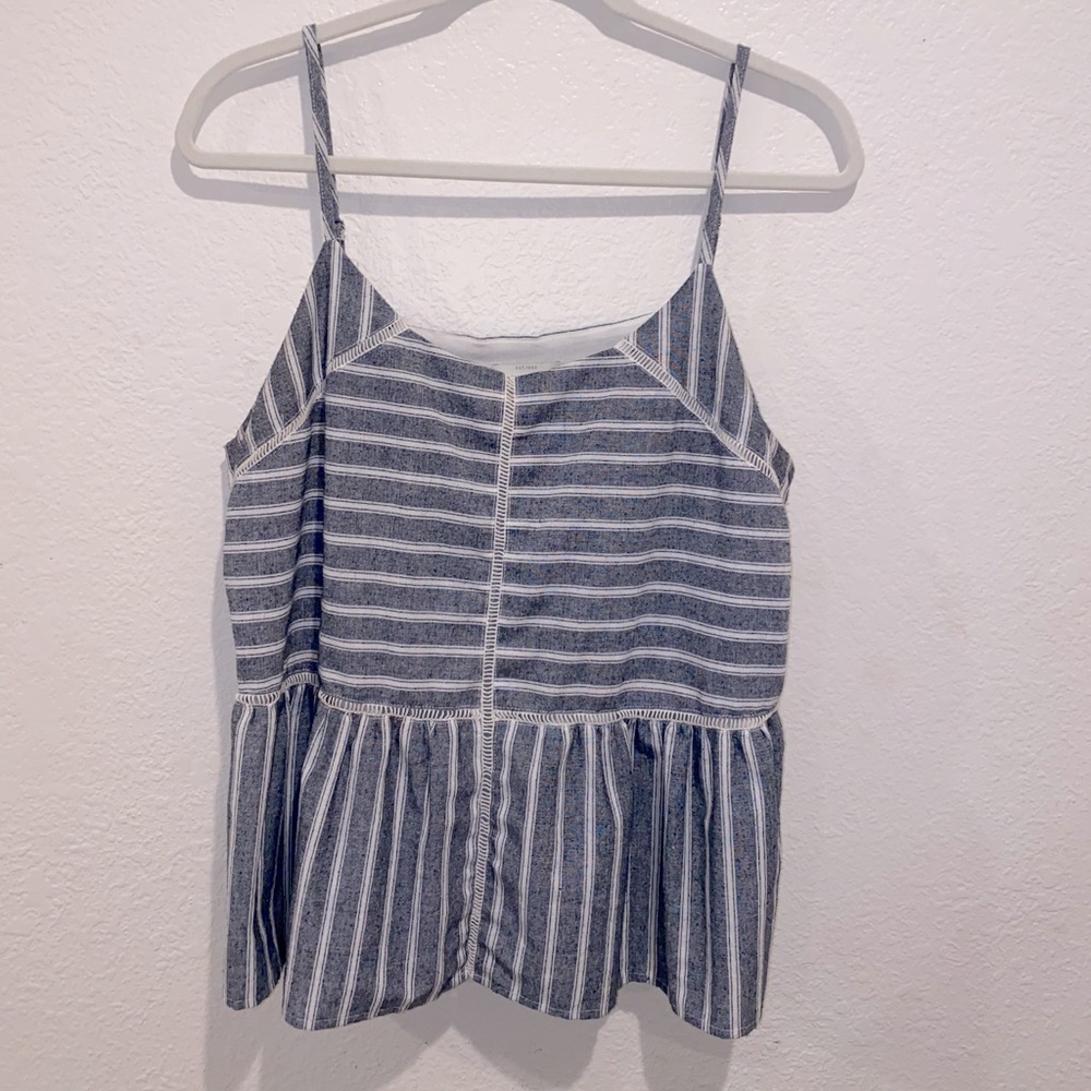 Lucky brand blue and white flair tank